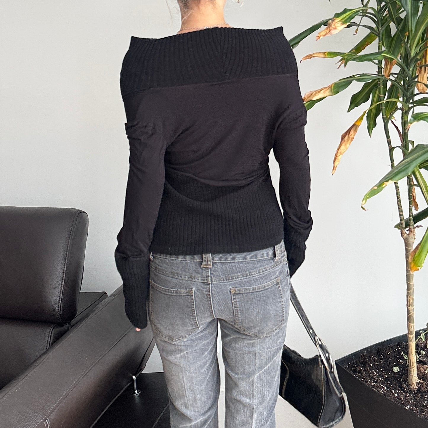 Black Multi Fabrics Top