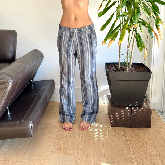 Blue & White Striped Pants