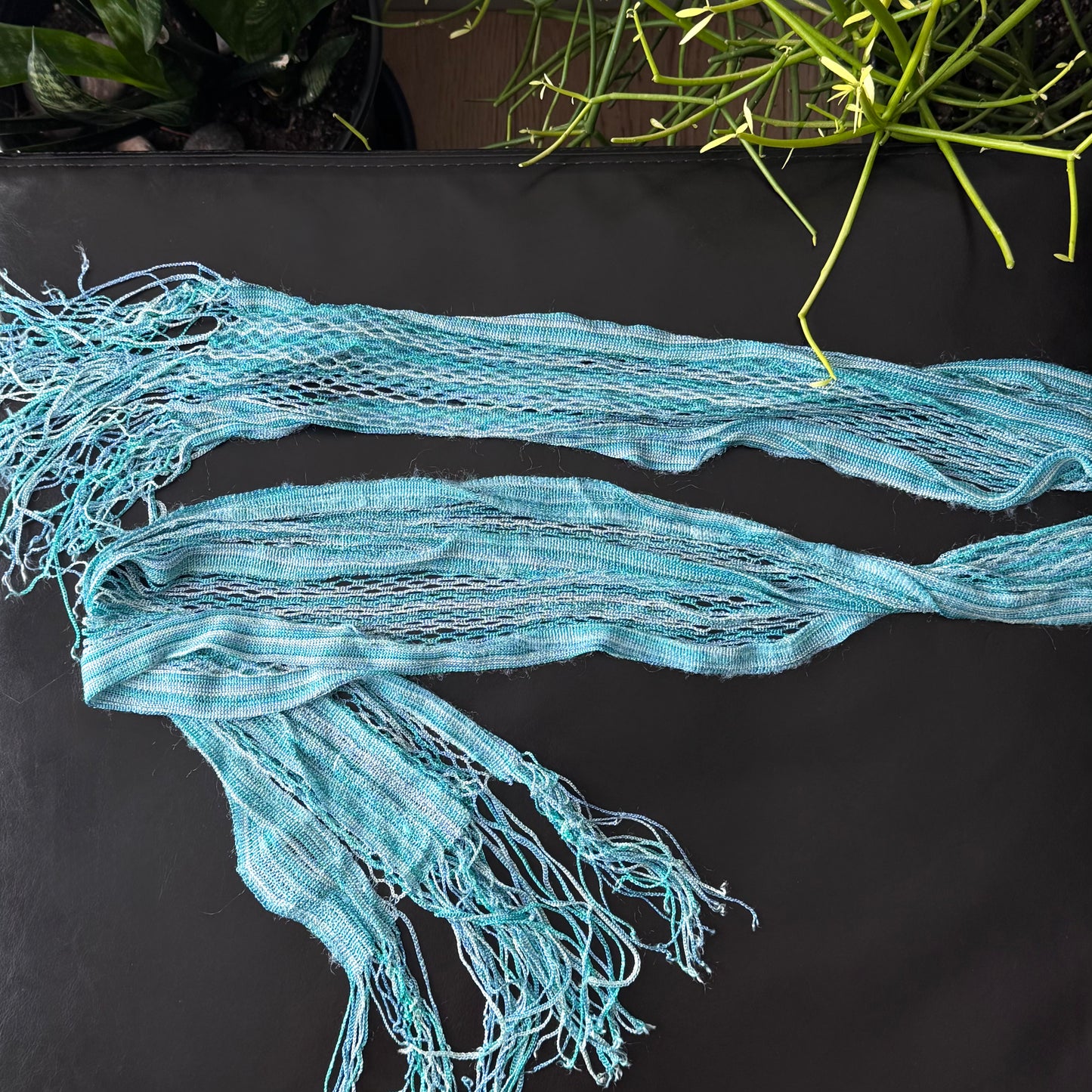Blue Fringe Scarf