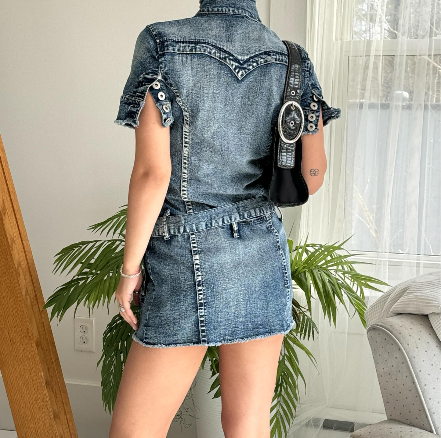 Denim Button-Up Dress