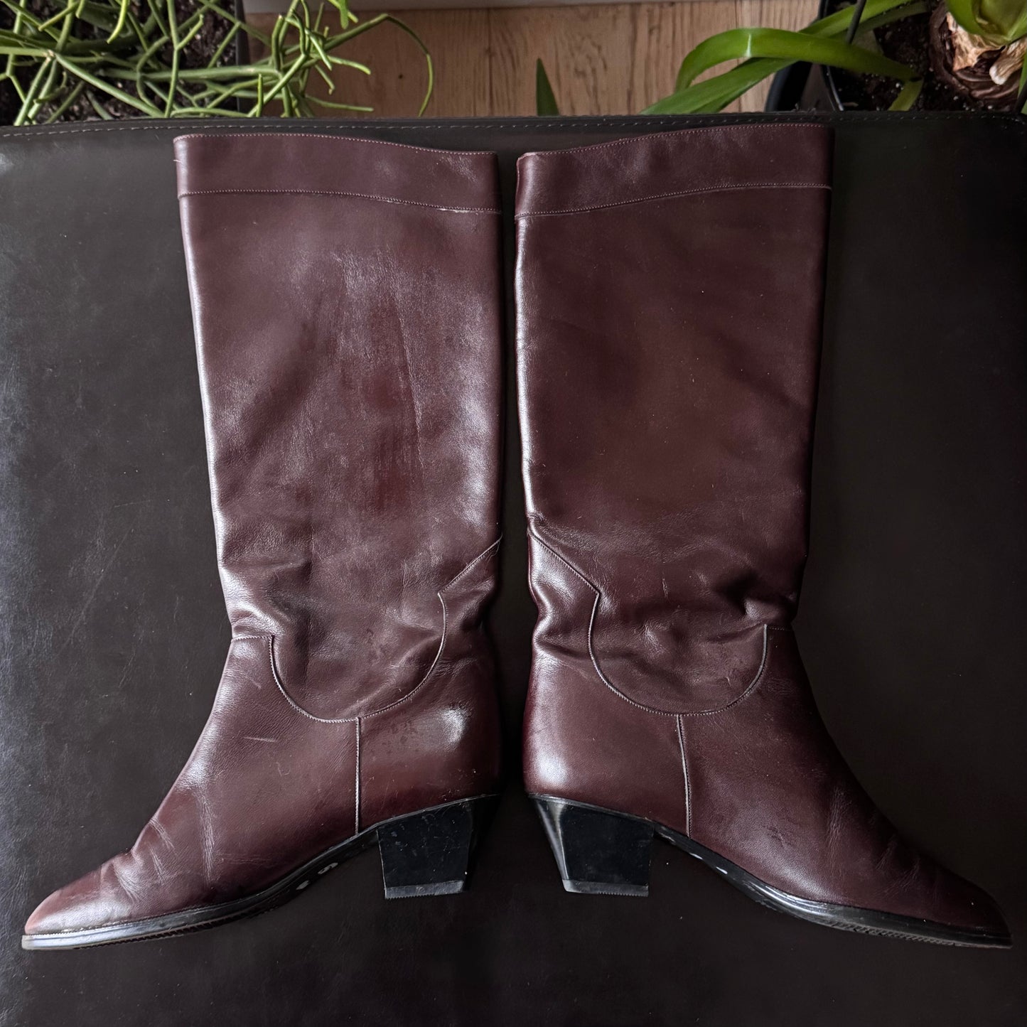 Dark Brown Leather Boots