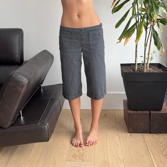 Blue Lowrise Button Jorts