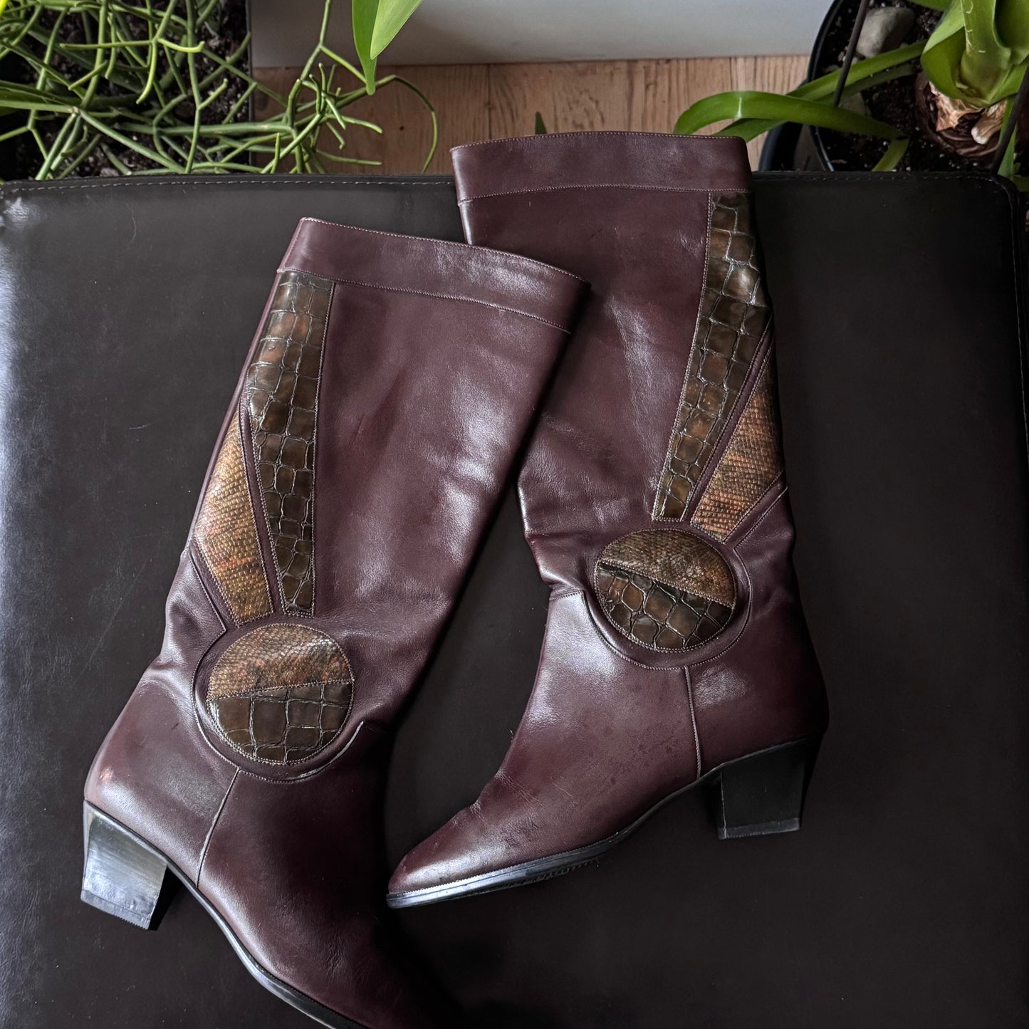 Dark Brown Leather Boots