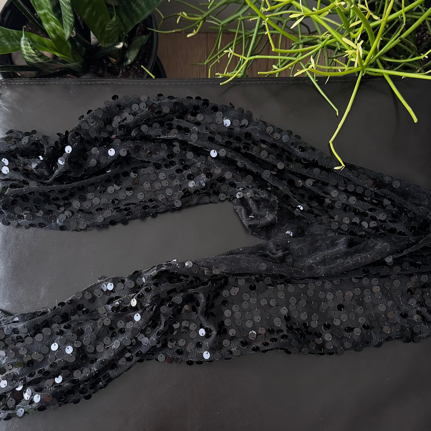 Black Sequin Scarf