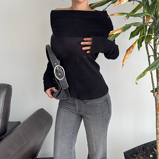 Black Multi Fabrics Top