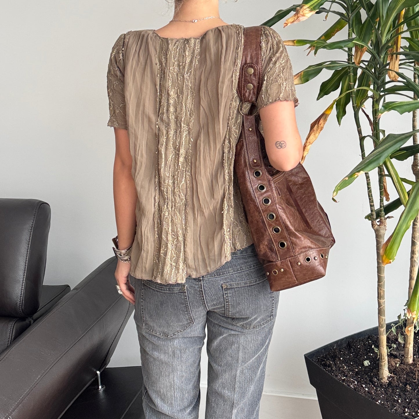 Light Brown Lace Top