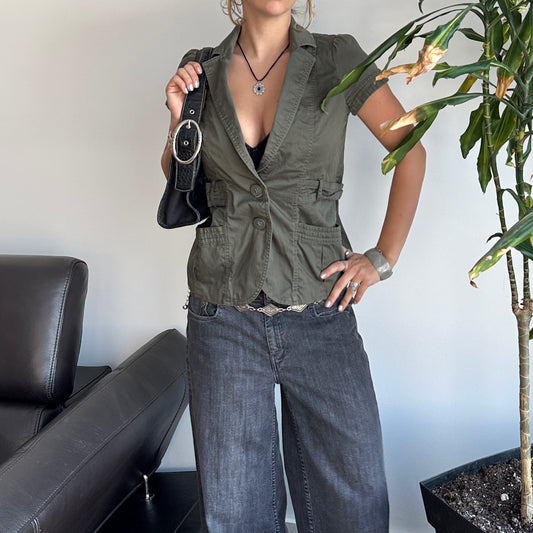 Sage Green Button-Up Top